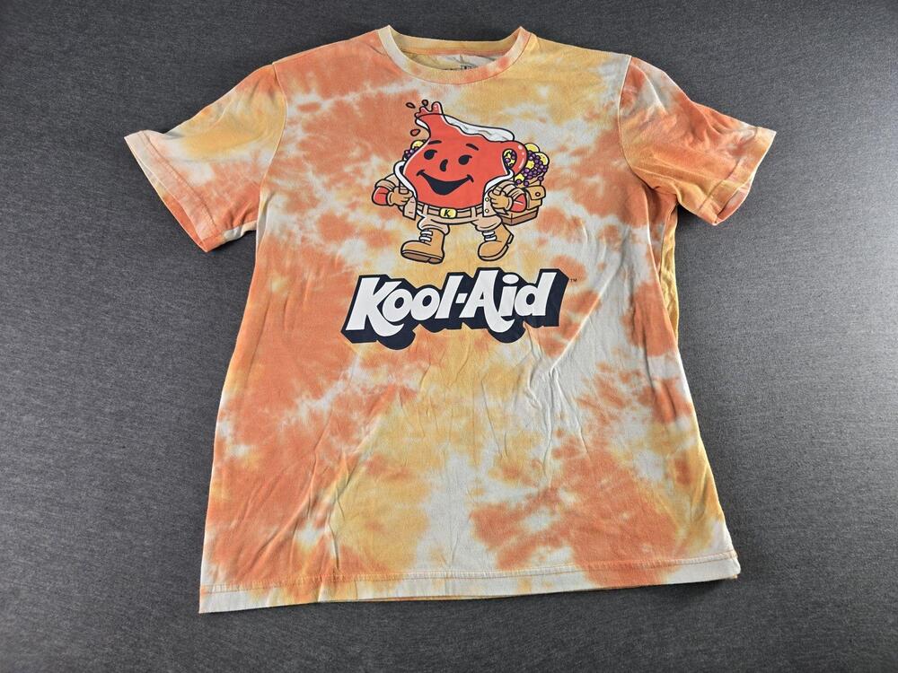 Kool-Aid Shirt Mens Large Multicolor Tie Dye Kool-Aid Man Graphic Tee Orange